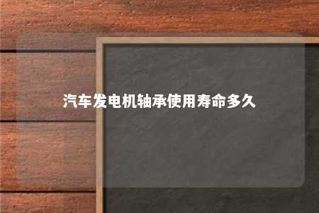 汽车发电机轴承使用寿命多久 